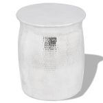 Scaun/Masă laterală din aluminiu bătut la ciocan, argintiu  GartenMobel Dekor