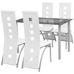 Set masă cu scaune, 5 piese, alb GartenMobel Dekor