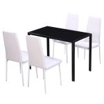 Set masă și scaune de bucătărie, cinci piese, negru GartenMobel Dekor