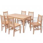 Set masă și scaune din lemn de pin, 7 piese GartenMobel Dekor
