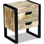 Masă laterală cu 2 sertare din lemn solid de mango, 43x33x51 cm GartenMobel Dekor