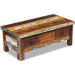 Măsuță de cafea cu sertare, 90x45x35 cm, lemn solid reciclat GartenMobel Dekor