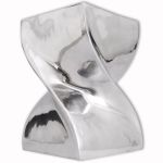 Scaun/Masă laterală cu formă răsucită, aluminiu, argintiu GartenMobel Dekor