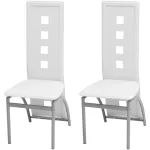 Scaune de bucătărie, 2 buc., alb, piele ecologică GartenMobel Dekor