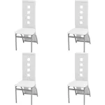 Scaune de bucătărie, 4 buc., alb, piele ecologică GartenMobel Dekor