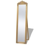 Oglindă verticală în stil baroc 160 x 40 cm auriu GartenMobel Dekor