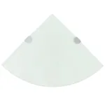 Raft de colț cu suporți din crom, sticlă, 25 x 25 cm GartenMobel Dekor