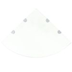 Raft de colț sticlă transparentă cu suporți de crom, 45 x 45 cm GartenMobel Dekor