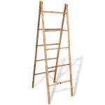 Scară dublă pentru prosoape cu 5 trepte din bambus 50 x 160 cm GartenMobel Dekor