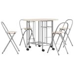 Set masă și scaune de bucătărie pliabile din MDF, 5 piese  GartenMobel Dekor