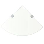 Raft de colț cu suporți de crom din sticlă transparentă 35 x 35 cm GartenMobel Dekor