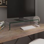 Stand TV/Suport monitor, sticlă transparentă 70x30x13 cm GartenMobel Dekor