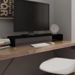 Stand TV/Suport monitor din sticlă, 100x30x13 cm, negru GartenMobel Dekor
