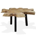 Măsuță de cafea din lemn de tec natural, 80 x 70 x 38 cm GartenMobel Dekor