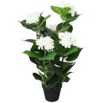Plantă artificială Hydrangea cu ghiveci, 60 cm, alb GartenMobel Dekor