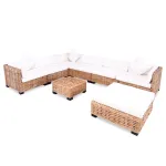 Set mobilier cu canapea 27 piese, culoare naturală, ratan GartenMobel Dekor
