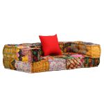 Canapea puf modulară cu 2 locuri, petice, material textil GartenMobel Dekor