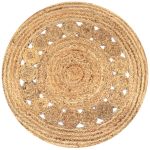 Covor din iută cu design împletit, 90 cm rotund GartenMobel Dekor