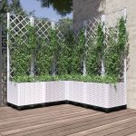 Jardinieră de grădină cu spalier, alb, 120x120x136 cm PP GartenMobel Dekor