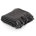 Pătură decorativă cu pătrățele, bumbac, 220 x 250 cm, negru GartenMobel Dekor
