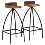 Scaune de bar, 2 buc., lemn masiv reciclat GartenMobel Dekor