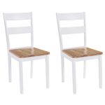 Scaune de bucătărie, 2 buc., alb, lemn masiv de hevea GartenMobel Dekor