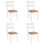 Scaune de bucătărie, 4 buc., alb, lemn masiv de hevea GartenMobel Dekor