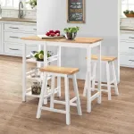 Set mobilier de bar, 3 piese, alb, MDF GartenMobel Dekor