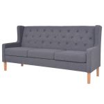 Canapea cu 3 locuri, material textil, gri GartenMobel Dekor