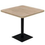 Masă bistro, MDF și oțel, pătrată, 80x80x75 cm, culoare stejar GartenMobel Dekor