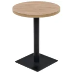 Masă bistro, MDF și oțel, rotundă, 60x75 cm, culoare stejar GartenMobel Dekor