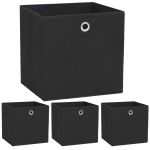 Cutii de depozitare, 4 buc., negru 32x32x32 cm material nețesut  GartenMobel Dekor