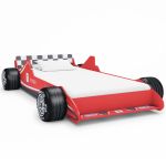 Pat pentru copii mașină de curse, roșu, 90 x 200 cm GartenMobel Dekor