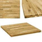 Blat de masă, lemn masiv de stejar, pătrat, 44 mm, 70x70 cm GartenMobel Dekor