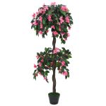 Plantă artificială Rododendron cu ghiveci, 155 cm, verde și roz GartenMobel Dekor