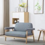 Canapea cu 2 locuri, gri deschis, material textil GartenMobel Dekor