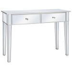 Masă consolă tip oglindă, MDF și sticlă, 106,5 x 38 x 76,5 cm GartenMobel Dekor