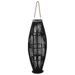 Suport felinar lumânări suspendat, negru, 95 cm, bambus GartenMobel Dekor