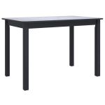 Masă de bucătărie, negru, 114 x 71 x 75 cm, lemn masiv de hevea GartenMobel Dekor