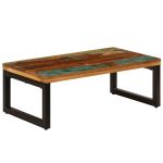 Măsuță de cafea, 100x50x35 cm, lemn masiv reciclat și oțel GartenMobel Dekor