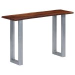 Masă consolă, 115x35x76 cm, lemn masiv de acacia și fier GartenMobel Dekor