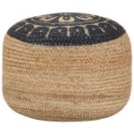 Taburet puf lucrat manual, 45 x 30 cm, iută GartenMobel Dekor