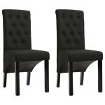 Scaune de bucătărie, 2 buc. negru, textil GartenMobel Dekor