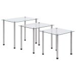 Mese suprapuse, 3 buc., transparent, sticlă securizată GartenMobel Dekor