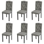 Scaune de sufragerie, 6 buc., gri închis, material textil GartenMobel Dekor
