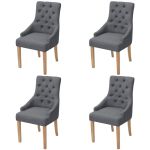 Scaune de bucătărie pivotante, 4 buc., gri închis, textil GartenMobel Dekor