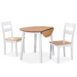 Set mobilier bucătărie, 3 piese, MDF și lemn de hevea, alb GartenMobel Dekor