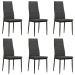 Scaune de sufragerie, 6 buc., gri închis, material textil  GartenMobel Dekor