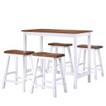 Set masă și scaune de bar, 5 piese, lemn masiv GartenMobel Dekor