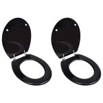 Capace WC, 2 buc., negru, MDF GartenMobel Dekor